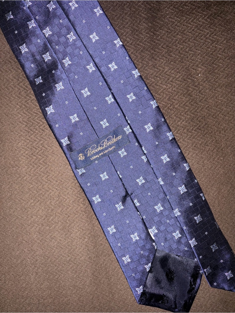 Brooks Brothers Navy Blue Patterned Tie